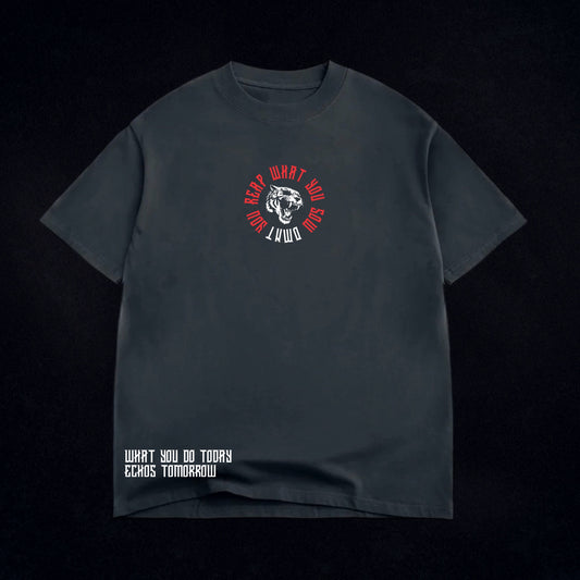 Vintage Black ‘You Reap What You Sow’ Oversized Tee