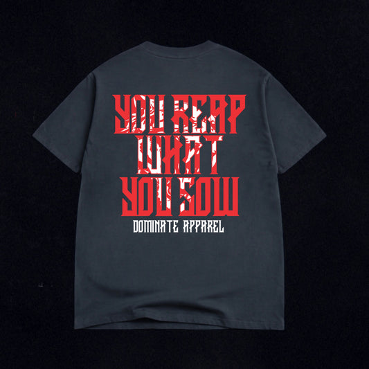 Vintage Black ‘You Reap What You Sow’ Oversized Tee