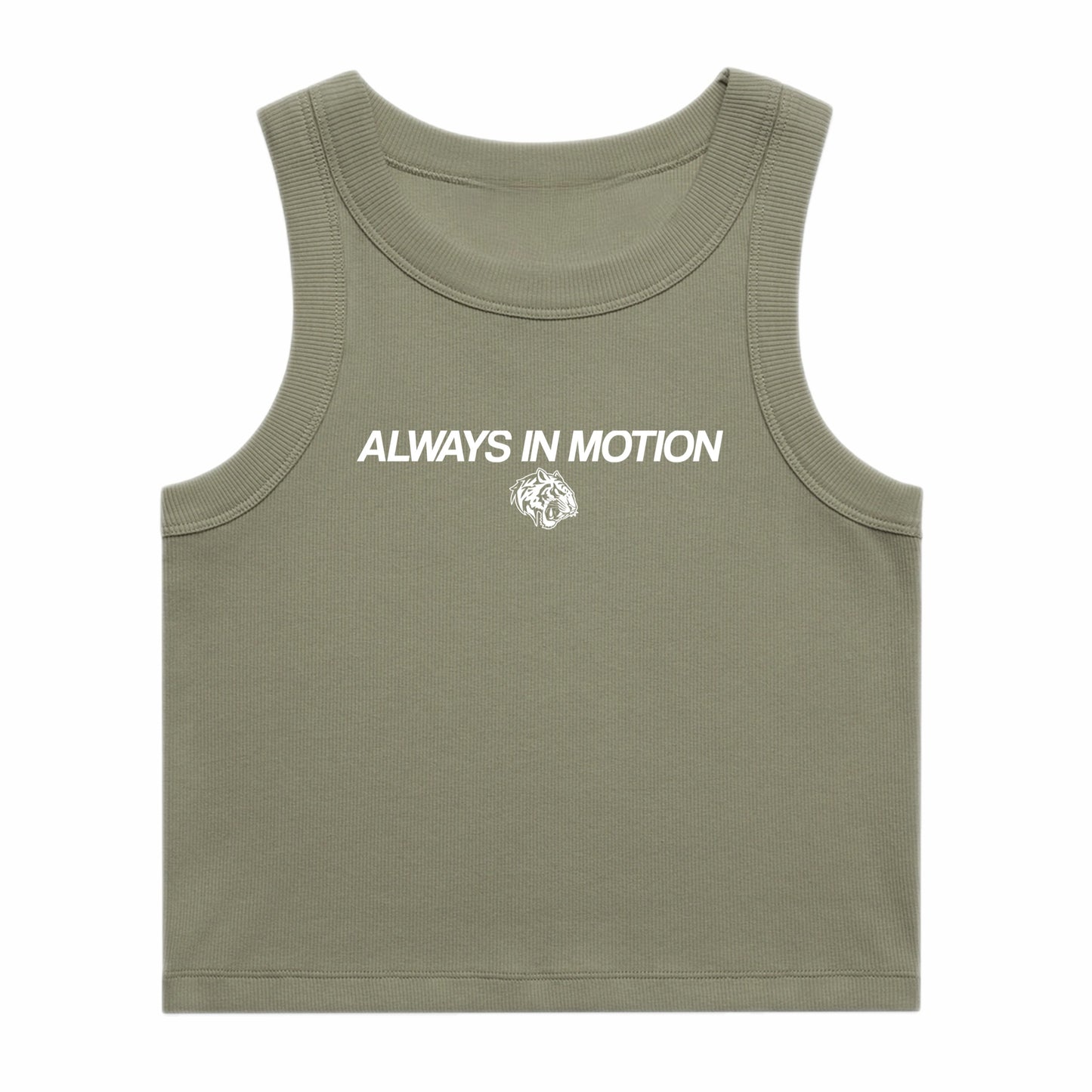 ‘ALWAYS IN MOTION’ Rib Crop Tank