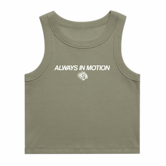 ‘ALWAYS IN MOTION’ Rib Crop Tank